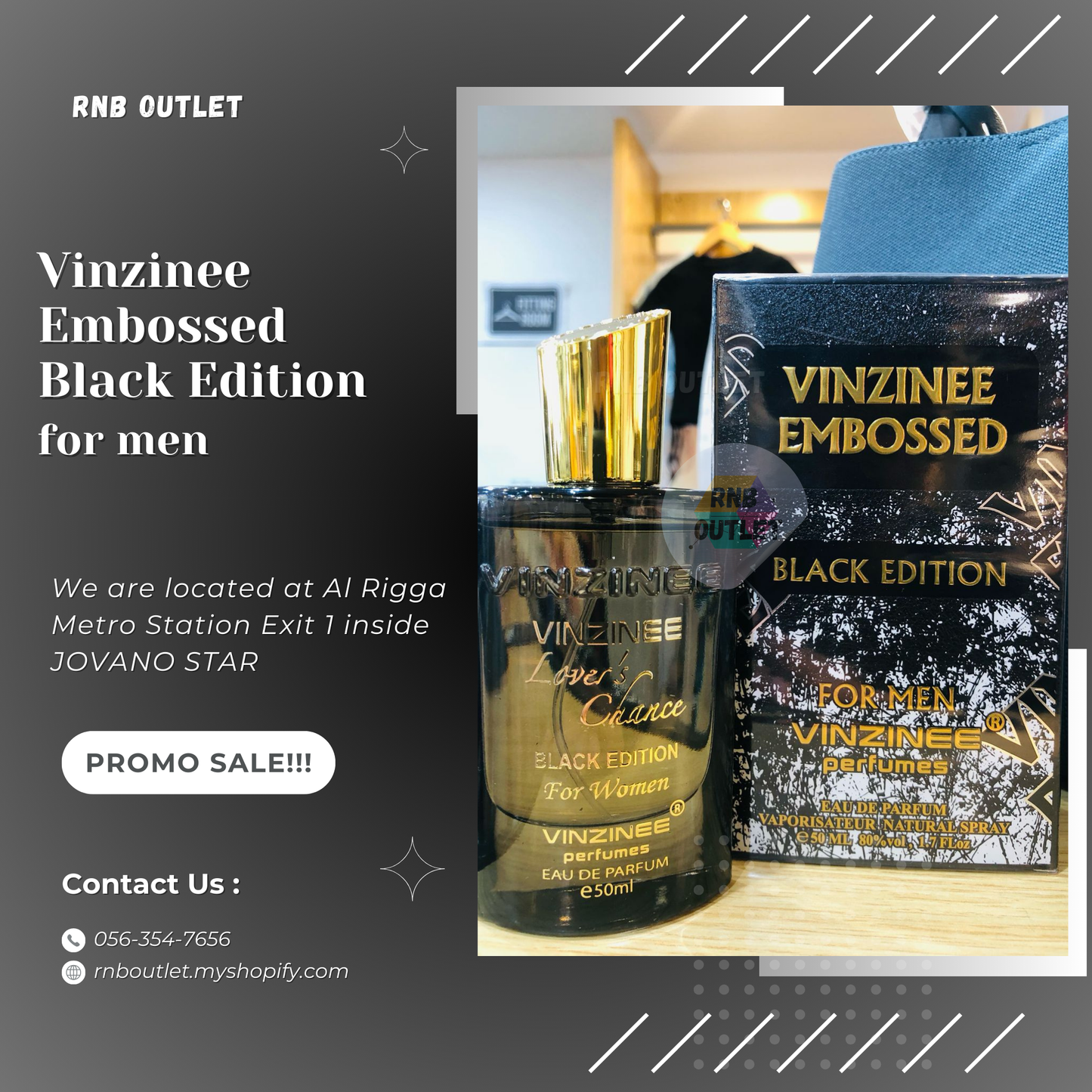 (1) Vinzinee Embossed Black Edition for men